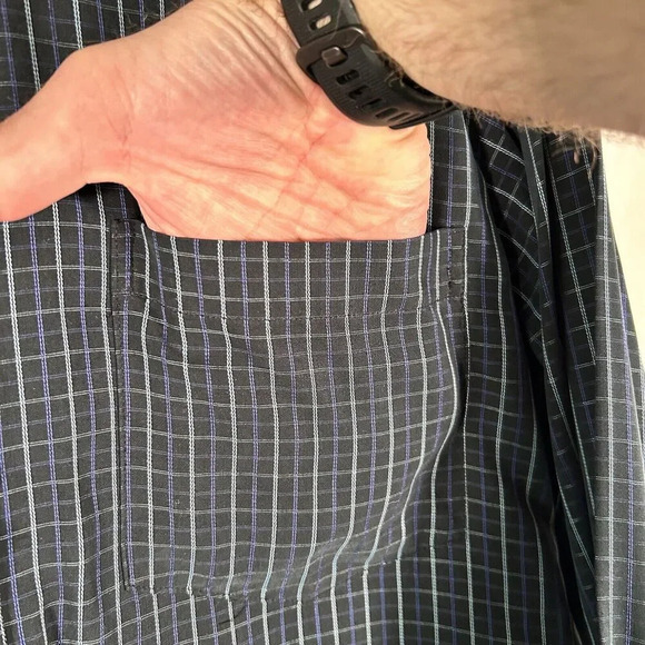 Bugatchi Uomo Dress Shirt men's Medium Black Plaid Button Up Long Sleeve - Picture 4 of 10